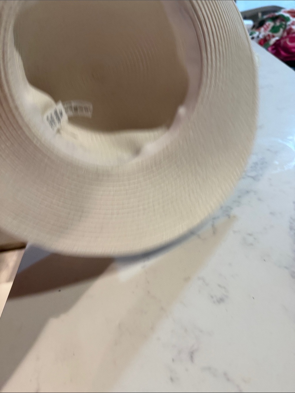 Janie and Jack Cream White Wide-Brim Straw Sun Hat with Bow - Picture 2 of 2